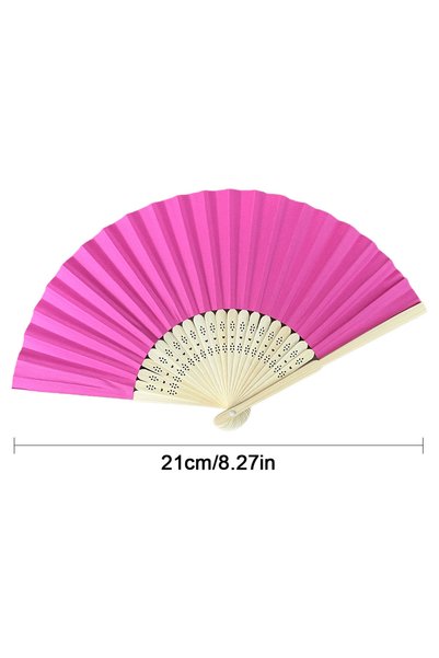 Choice 1PCS Rose Red Bamboo Folding Fan Solid Color DIY Paper Decorative Fans...