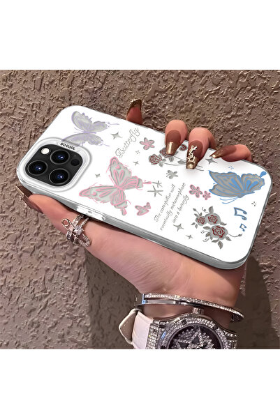 Hontinga حافظة هاتف متوافقة مع آيفون 16 برو ماكس بتصميم الفراشة مضادة للصدمات...