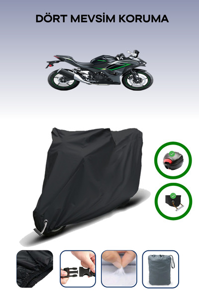 Breen حقيبة خلفية سوداء وقماش متوافق مع دراجة كاواساكي نينجا 500 SE