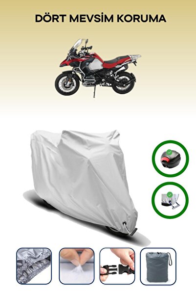 Breen حقيبة خلفية رمادية اللون ومتوافقة مع قماش المحرك المتوافق مع BMW R 1200 GS Adventure