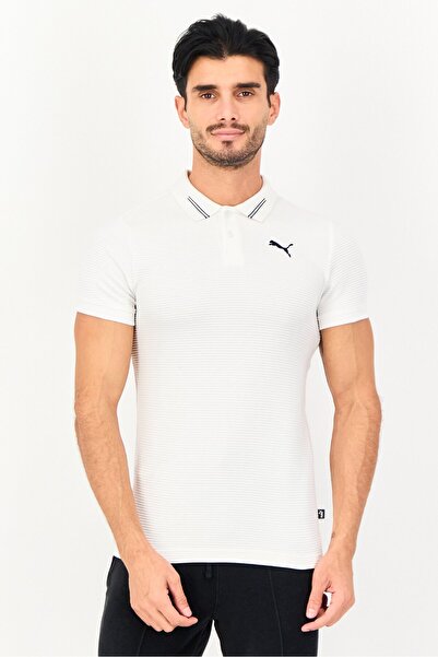 Puma Men Slim Fit Short Sleeve Outdoor Polo Shirt, White