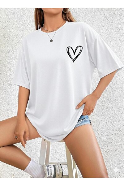 BW Bravely Wear Γυναικείο μπλουζάκι με στάμπα MINIMAL HEART