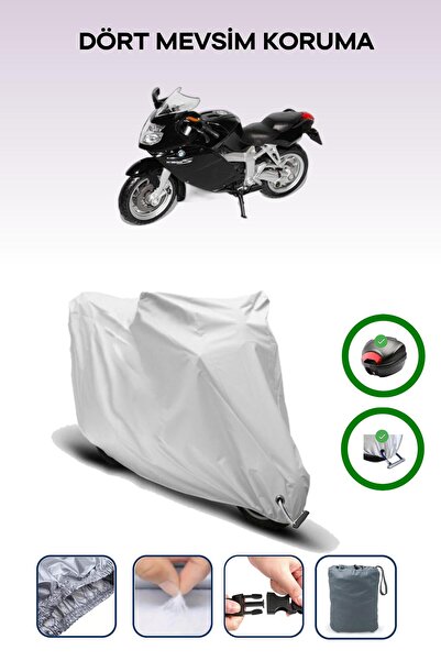 Breen حقيبة خلفية رمادية اللون ومتوافقة مع غطاء المحرك المتوافق مع BMW K 1200 S