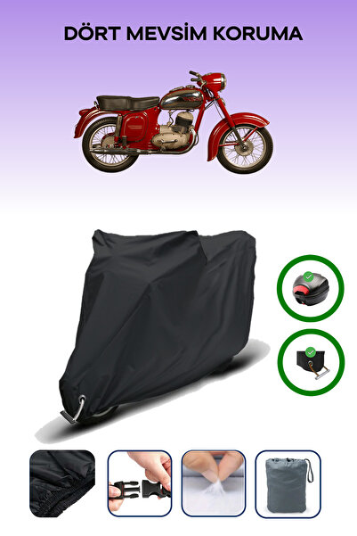 Breen حقيبة خلفية سوداء وقماش محرك متوافق مع جاوا 250 سيلان