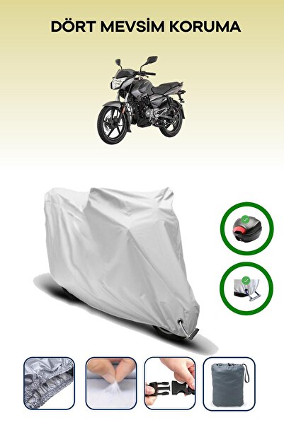 Breen حقيبة خلفية رمادية اللون ومتوافقة مع قماش المحرك المتوافق مع Bajaj Pulsar NS 125