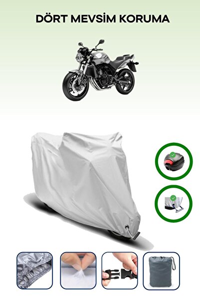 Breen حقيبة خلفية رمادية اللون ومتوافقة مع قماش المحرك المتوافق مع هوندا CBF 600