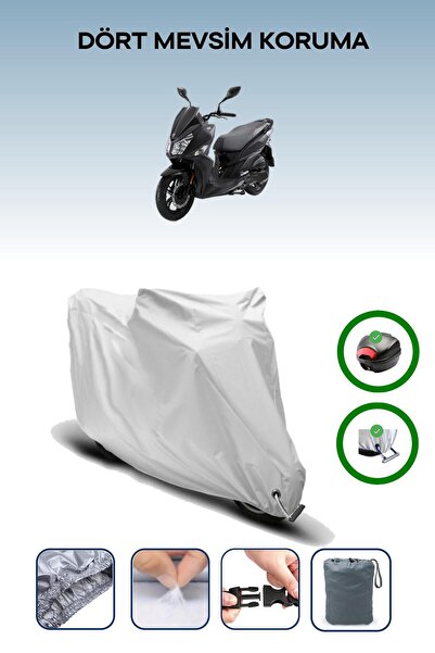 Breen حقيبة خلفية رمادية اللون ومتوافقة مع قماش المحرك المتوافق مع SYM Jet 14