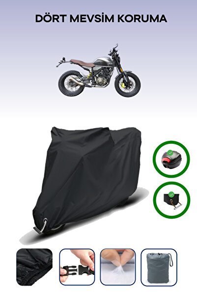 Breen حقيبة خلفية سوداء وقفل متوافقان مع Yuki ZY125-15A، قماش محرك متوافق مع سكرامبلر