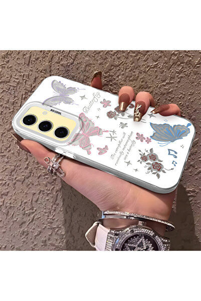 Hontinga حافظة هاتف متوافقة مع سامسونج جالاكسي S24 Fe، تصميم فراشة مضاد للصدم...