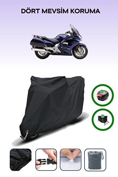 Breen حقيبة خلفية سوداء وقفل متوافقان مع هوندا ST 1300 بان أوروبية متوافقة مع قماش المحرك