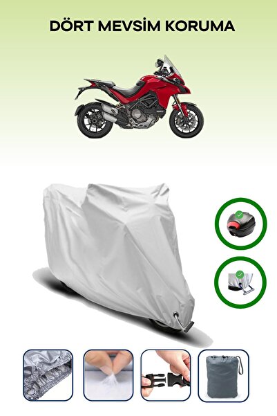 Breen حقيبة خلفية رمادية اللون ومتوافقة مع قماش المحرك المتوافق مع دوكاتي مولتيسترادا 1260 إس