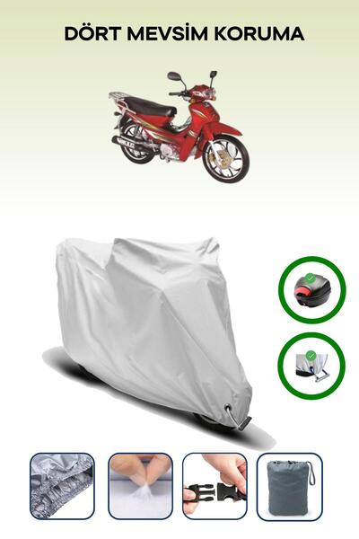 Breen حقيبة خلفية رمادية اللون ومتوافقة مع قفل Bisan Roadstar Cub المتوافق مع قماش المحرك