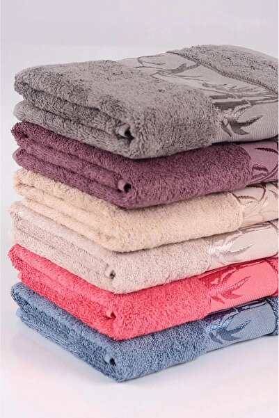 Bella Home Nurpak 50X90 Bamboo Jacquard Hand Towel - 6 Colorful Pieces - 2