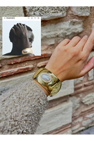 Charmist Kadın Çelik inci detay mng kelepçe