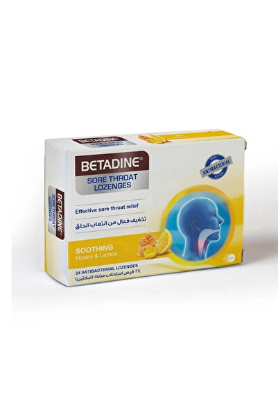 BETADINE Sore Throat Lozenges Soothing, 24S, with Honey and Lemon