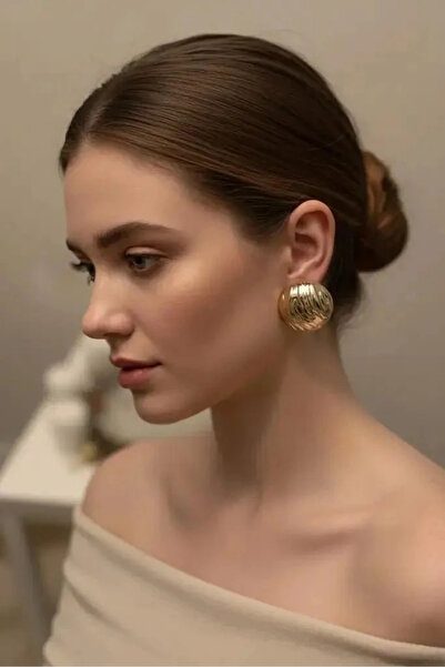 Dorvina 316L Çelik Gold Renk Vintage Kadın Küpe Kararmaz | Şık ve Dayanıklı Takı