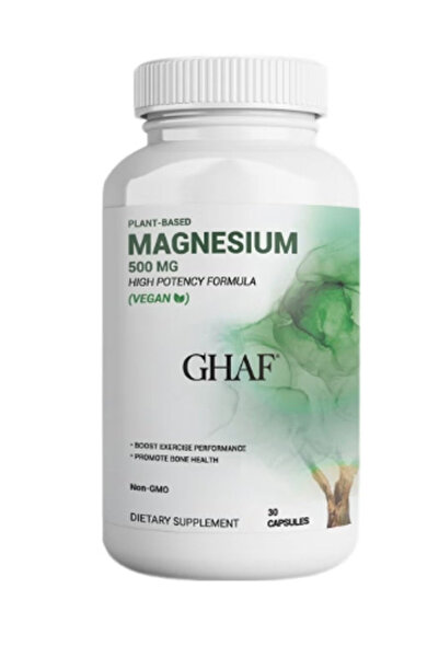 GHAF كبسولات المغنيسيوم تدعم وظائف العضلات وصحة العظام، 30 كبسولة