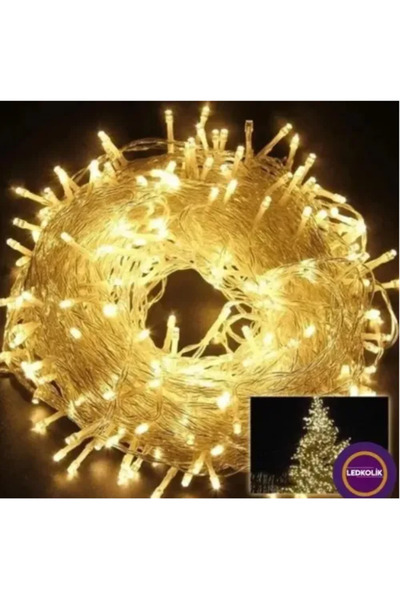 coco shopier إضاءة السنة الجديدة 100 LED على شكل خرطوم ستارة بضوء أبيض دافئ
