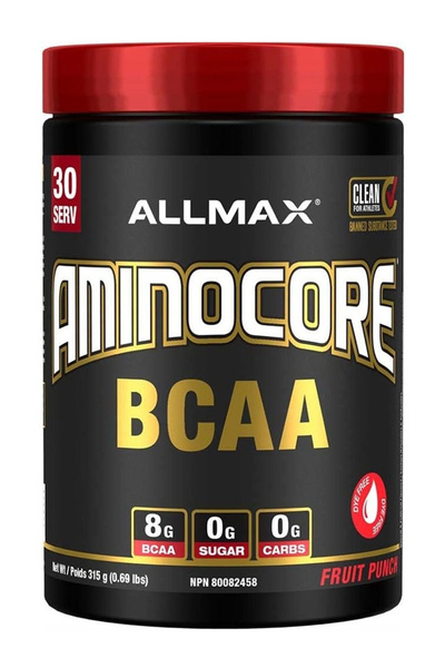 ALLMAX أمينو كور بي سي إيه إيه، خالي من السكر، خالي من الكربوهيدرات، بنكهة الفواكه المشكلة، 30 حصة