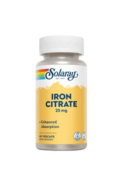 Solaray ® سترات الحديد 25 ملغ كبسولات نباتية 60 كبسولة