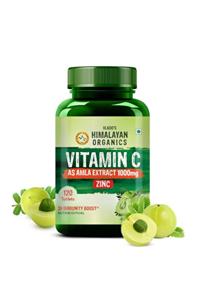 Himalayan Organics أقراص فيتامين سي، فواكه طبيعية، لتقوية المناعة والعناية بالبشرة - 120 قرصًا