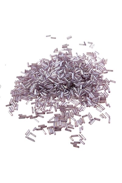 Serhat Aksesuar ve El İşçilik 6x2 mm İçten Boyalı Lila Boncuk 100 Gr Boncuk