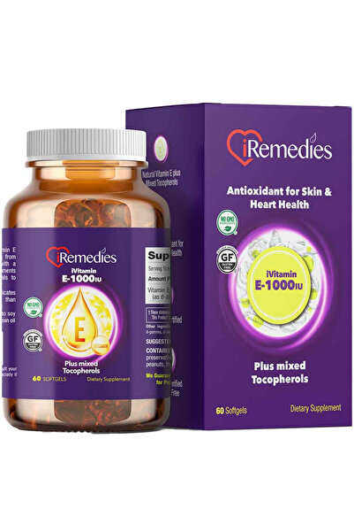 iremedies آي فيتامين إي 1000 وحدة دولية كبسولات هلامية 60 كبسولة