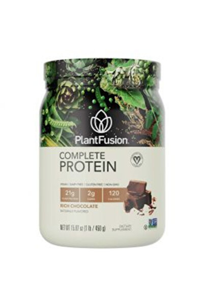 PlantFusion مسحوق بروتين نباتي كامل بنكهة الشوكولاتة الغنية، 1 رطل