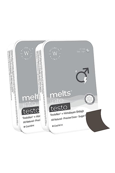 Wellbeing Nutrition يذوب في التستوستيرون، مكمل غذائي نباتي - 60 شريطًا فمويًا
