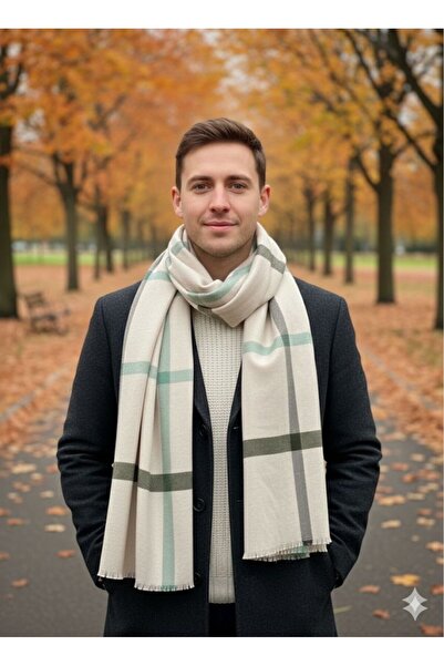 As Reyon Ekose Desenli Saçaklı Erkek Atkı