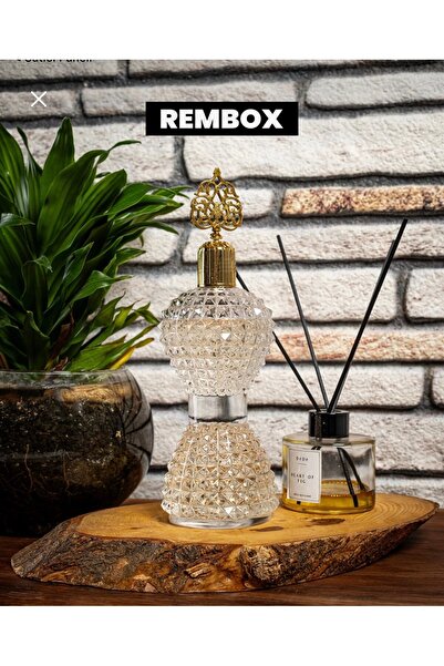 Rembox Gold Kapaklı Cam Kolonya Şişesi – 300 ml Boş Şişe | Şık & Dayanıklıi