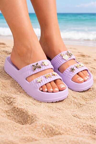 MODAONN Γυναικείες πέτρινες κομψές, άνετες και άνετες καθημερινές παντόφλες Eva