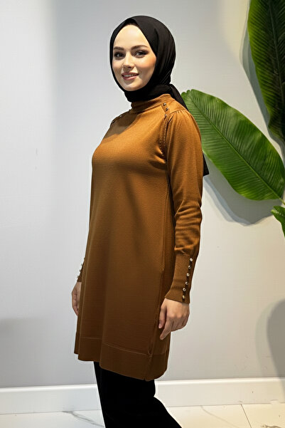 Lale Butik توب تريكو بتفاصيل أزرار 34048 لون بلاط