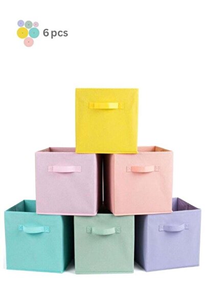 TIDYBE منظم أدراج مكون من 6 قطع من القماش الملون، صناديق تخزين أدراج