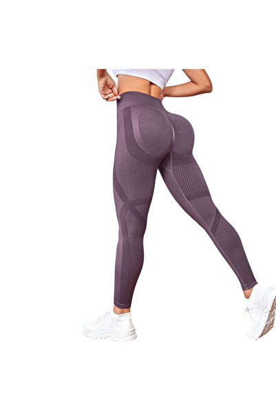 OEM Elegant Sports Leggings, High Waist and Push-Up Effect, Purple