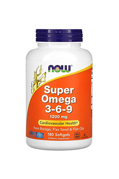 Now Foods سوبر أوميغا 3-6-9، 1200 ملغ، 180 كبسولة هلامية