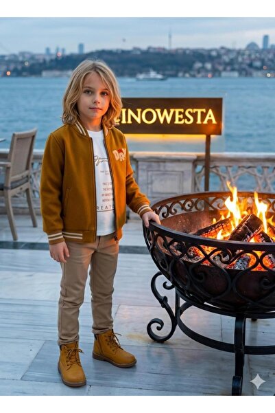 inowesta trend Costum special combinat din 3 piese pentru băiat cu haină cu ș...