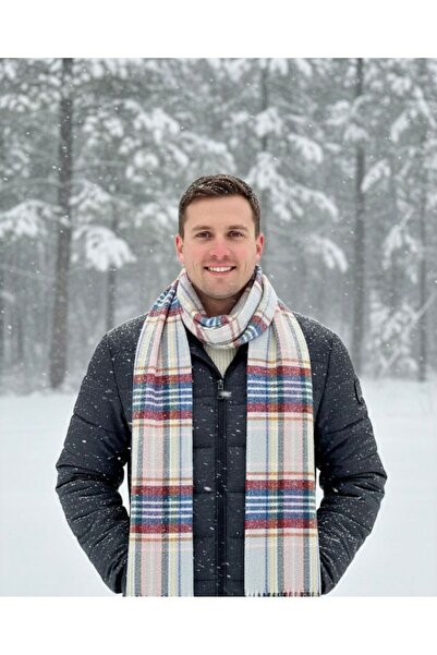 As Reyon Ekose Desenli Saçaklı Erkek Atkı