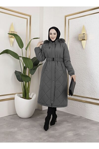 GLR&GYM ZEHRANAZ KADIN BÜYÜK BEDEN ASTARLI NOVA KUMAŞ KAPİTONE MONT