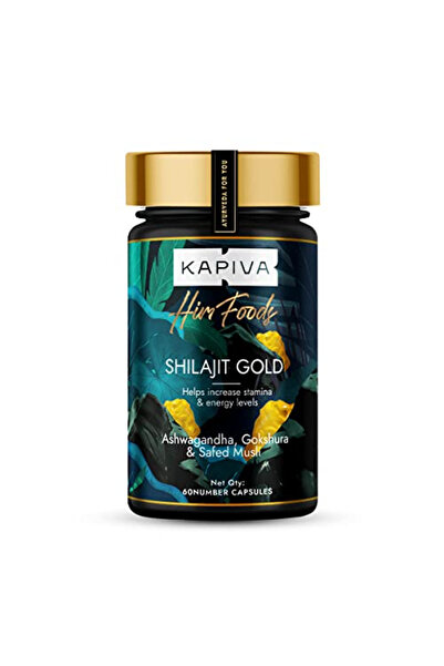 KAPİVA Shilajit Gold Capsules with 24 Carat Gold, Boosts Stamina - 60 Caps
