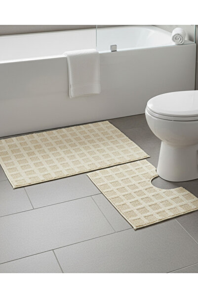 REDTAG Cream Textured Bathmat Set (2 Piece)