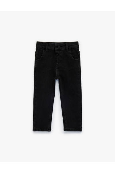 Koton Cotton Buttoned Regular Waist Pocketed Jeans