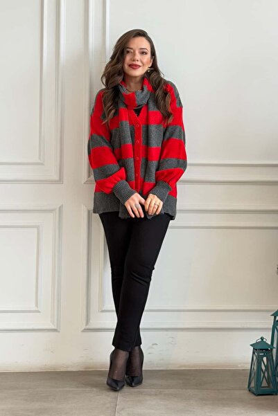 Yağmur Butik Atkılı Triko Hırka