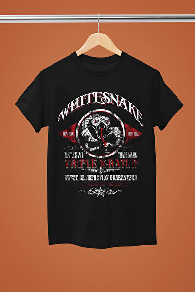 MAGORS WHITE SNAKE THE ROCK BAND IMPRIMAT BUMBAC Mâneci scurte REGULAR FIT RO...