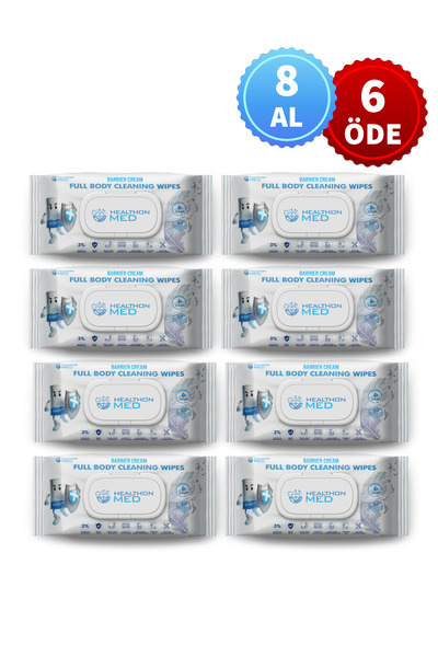 HEALTHON MED Koruyucu Krem İçerikli Islak Vücut Temizleme Mendili (8 al 6 öde...