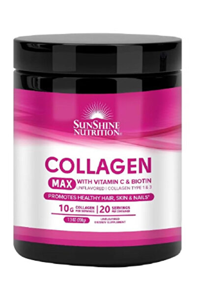 Sunshine Nutrition كولاجين ماكس / فيتامين سي وبيوتين، 120 قرصًا
