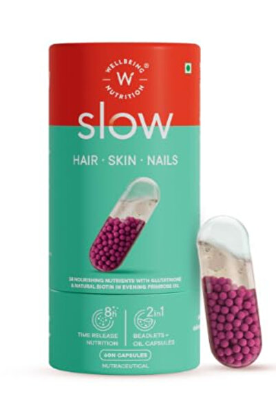 Wellbeing Nutrition Skin Hair and Nails Capsules, Glowing Skin, Hair Growth -...