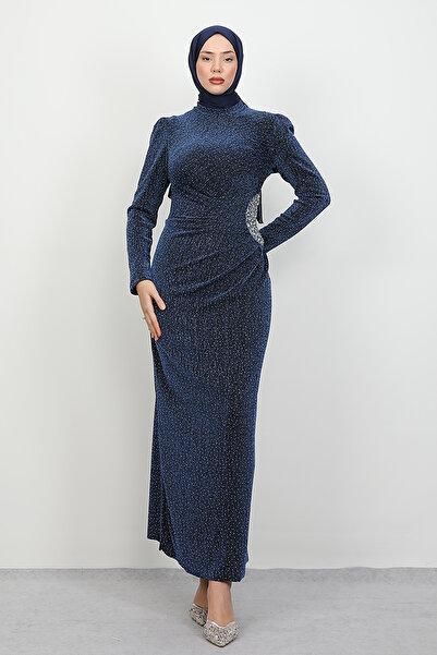 Lamia Giyim Moana Taşlı Abiye Lacivert