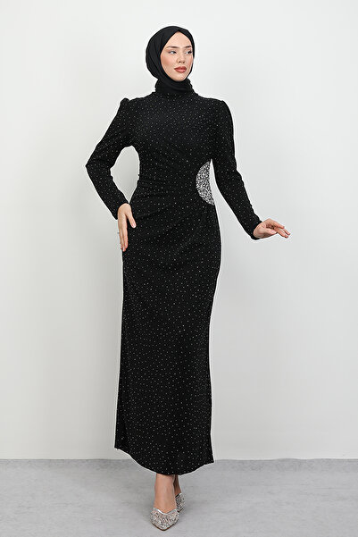 Lamia Giyim Moana Taşlı Abiye Siyah
