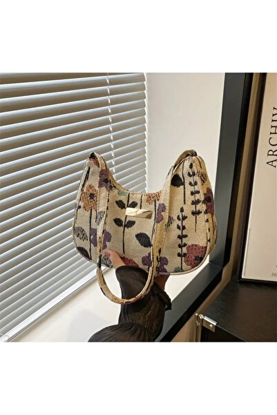 ÇANTA VİP çiçek desenli sabit askılı omuz